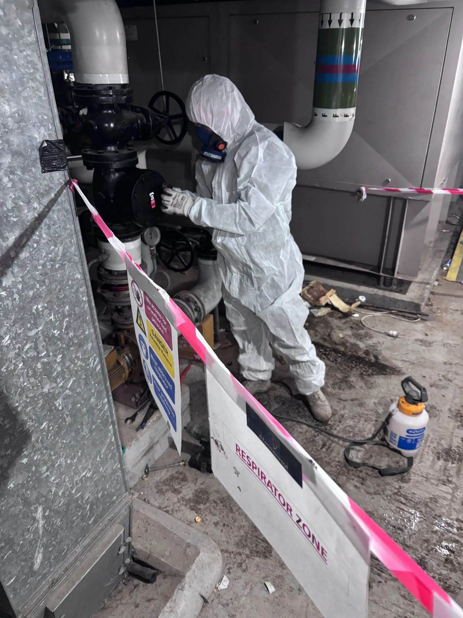 Asbestos artex removal from concrete soffit in Clapham